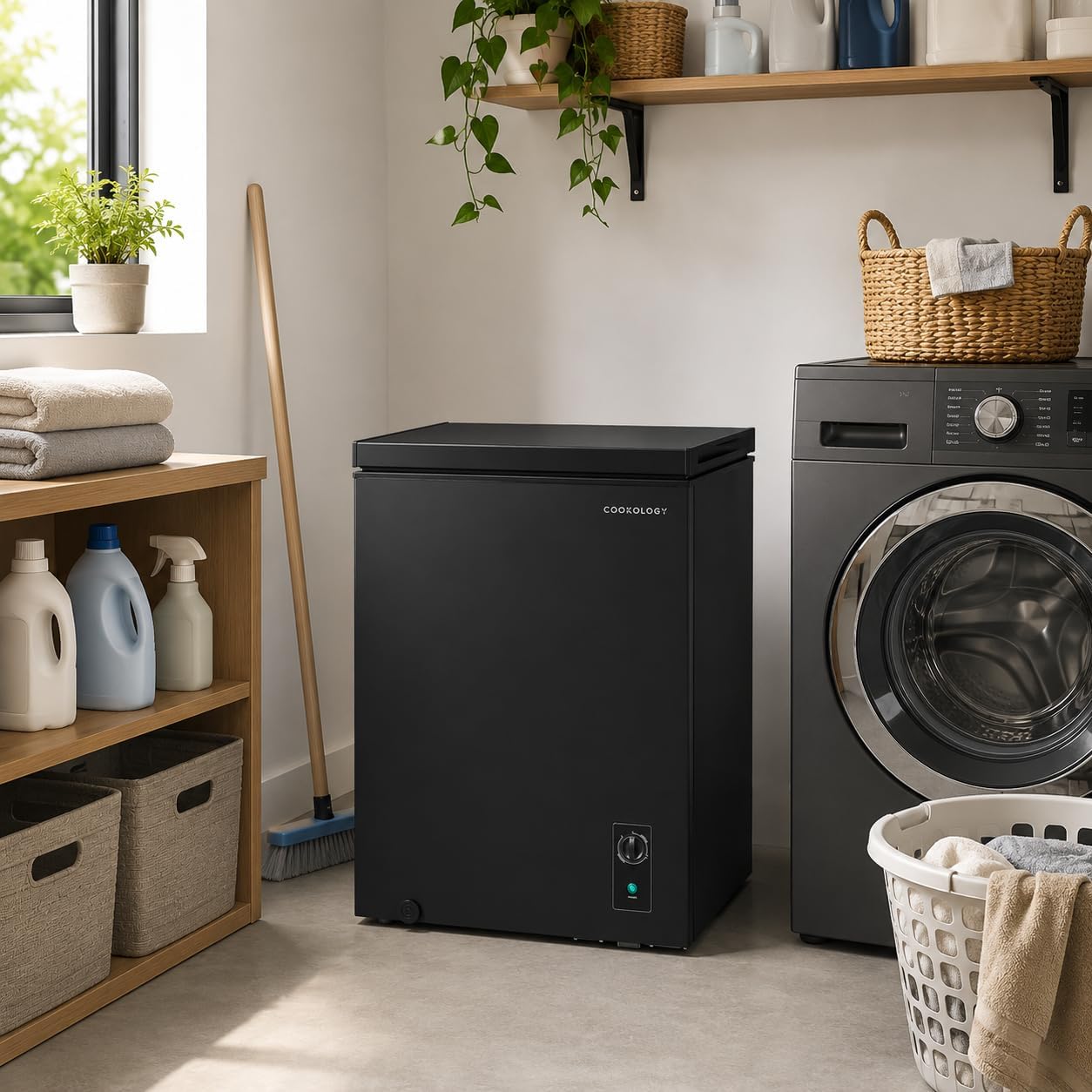 Cookology CCFZ99BK Freestanding Chest Freezer in Black - 99 Litre Capacity - For Kitchens