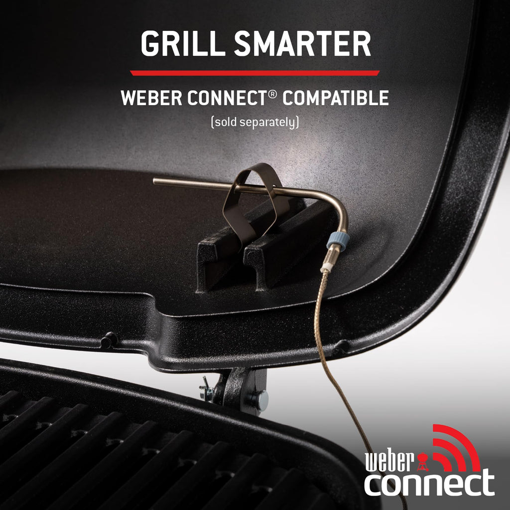 Weber Q 1100N Gas Barbecue/Portable Lightweight Grill for Camping, Patios and Balconies with High Efficiency Burner, Porcelain-Enamelled Cast Iron Grates and Electronic Ignition, Midnight Black