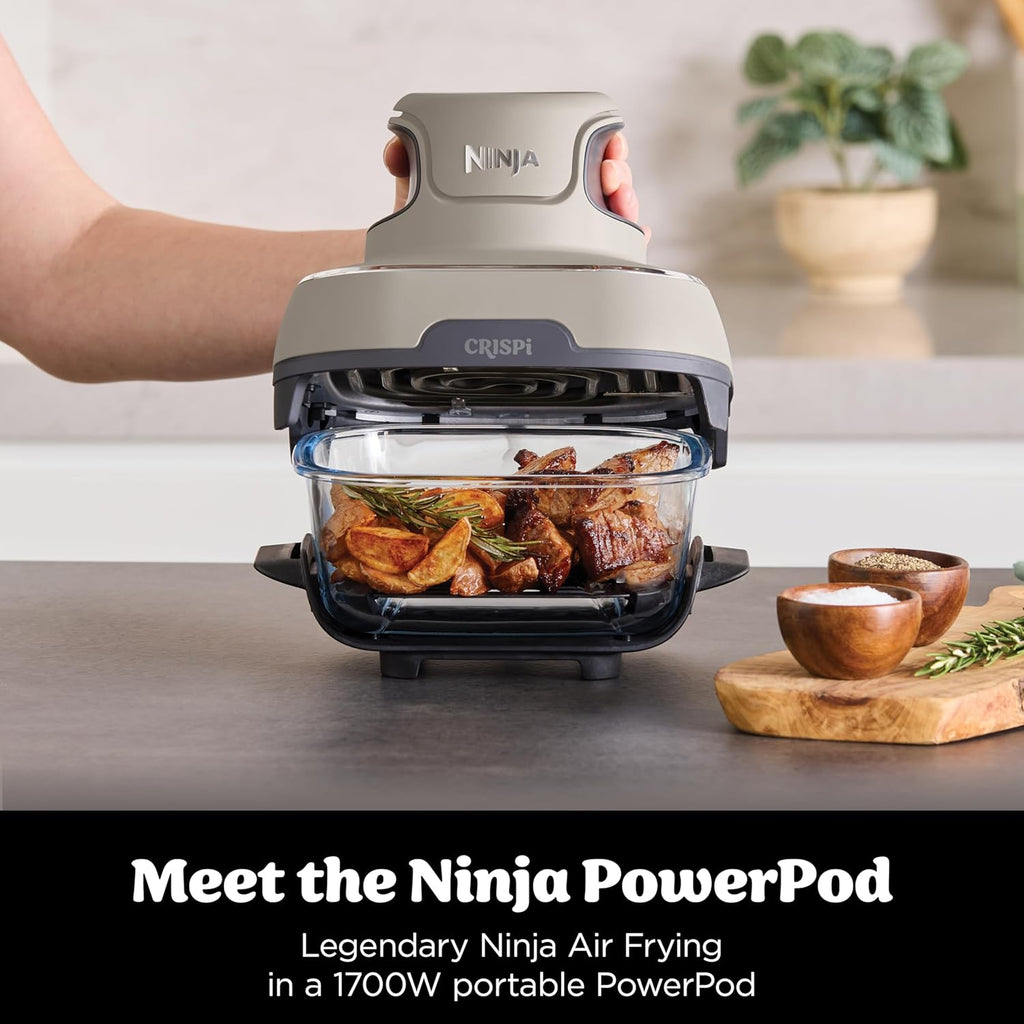 Ninja CRISPi Portable Air Fryer, 3.8L, 4-in-1: Air Fry, Roast, Keep Warm, Recrisp, Space Saving Compact Design
